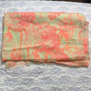 Gap Floral Scarf Cotton Wool Blend Semi Sheer Oversized Lightweight Wrap